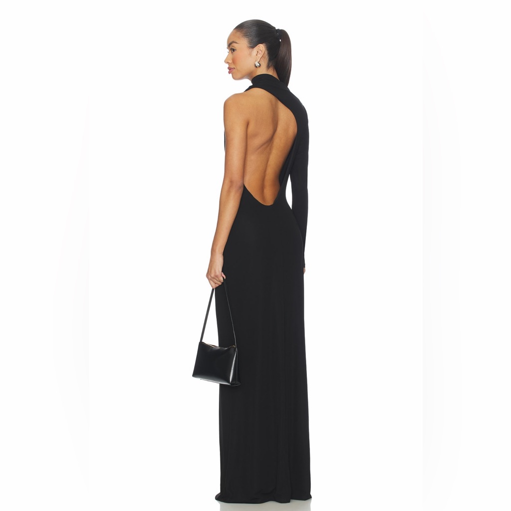 Nbd Revolve Kimaya Black Cut Out Backless One Shoulder Evening Gown Size Xxs Nwt